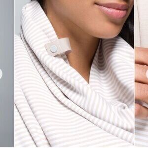 Lululemon Athletica Vinyasa White Cream Beige White Striped Scarf Wrap